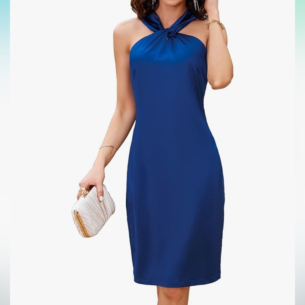 Halter satin dress